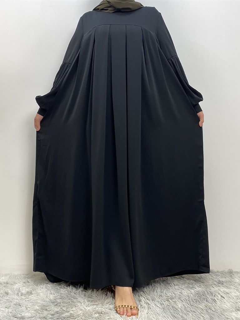 Khimar Abaya with Pleated Waist