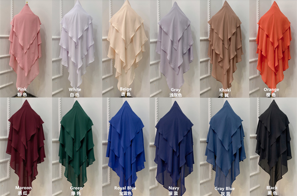 3 Layers Chiffon Khimar