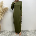 Jersey basic dress lace up