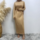 Jersey basic dress lace up