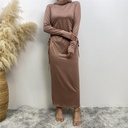 Jersey basic dress lace up