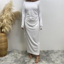 Jersey basic dress lace up