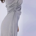 Jersey basic dress lace up