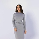 Jersey basic dress lace up