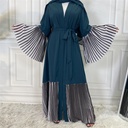 Pleated Edges Open front Abaya