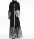 Pleated Edges Open front Abaya