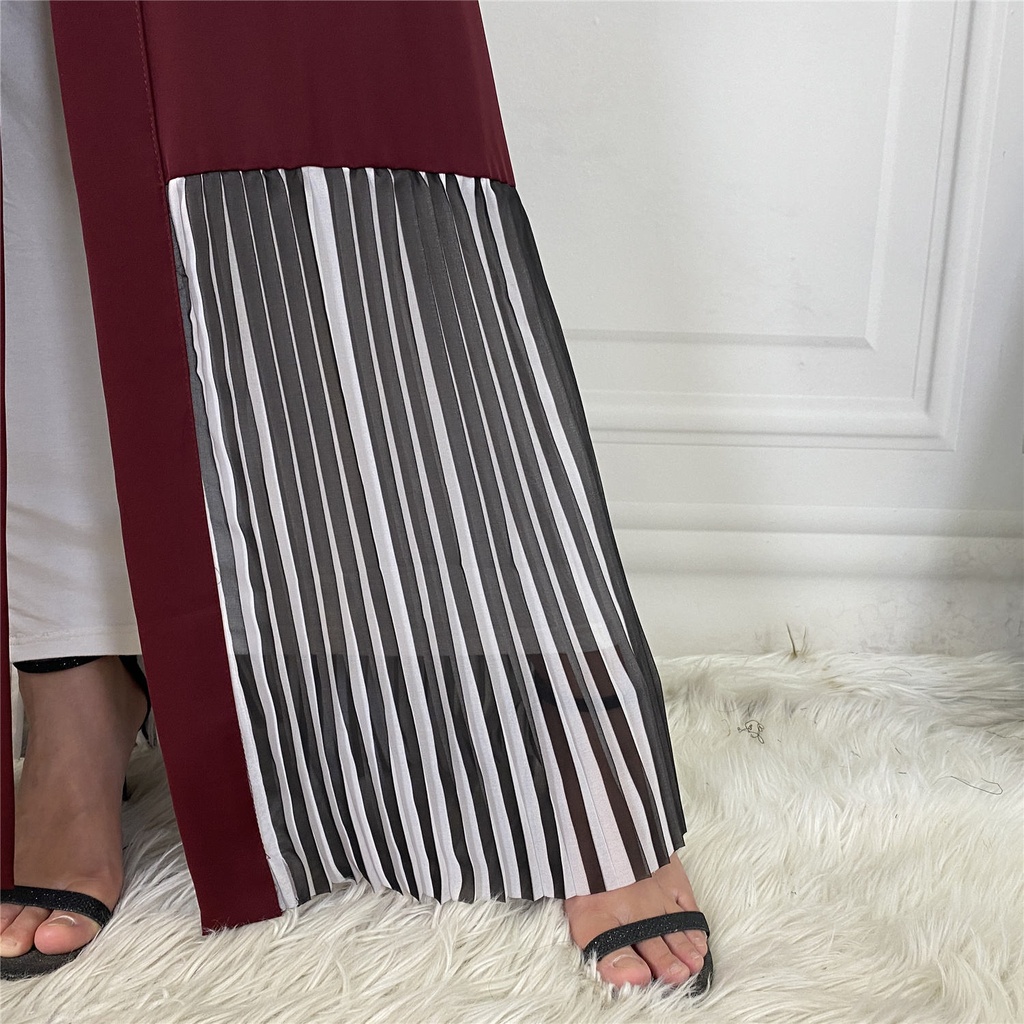 Pleated Edges Open front Abaya