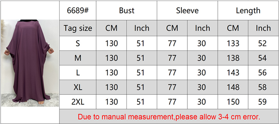 Wide Khimar Dress with Cuff Sleeves