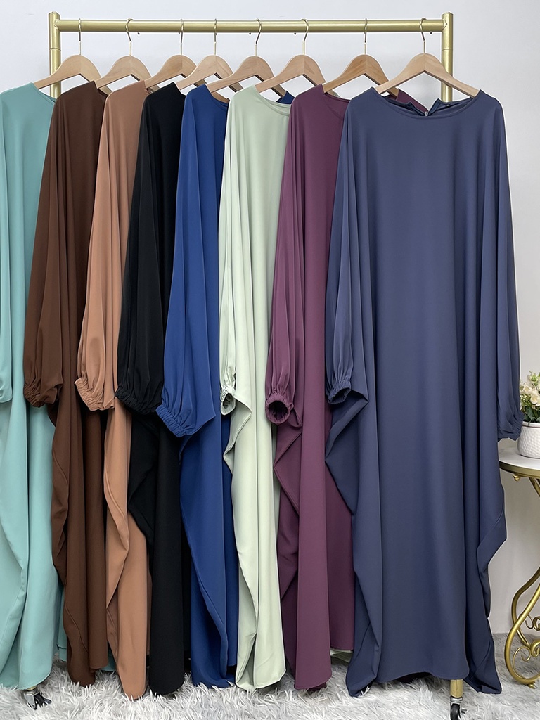 Wide Khimar Dress with Cuff Sleeves