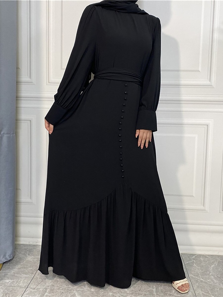 Plain Hijab Dress with buttons
