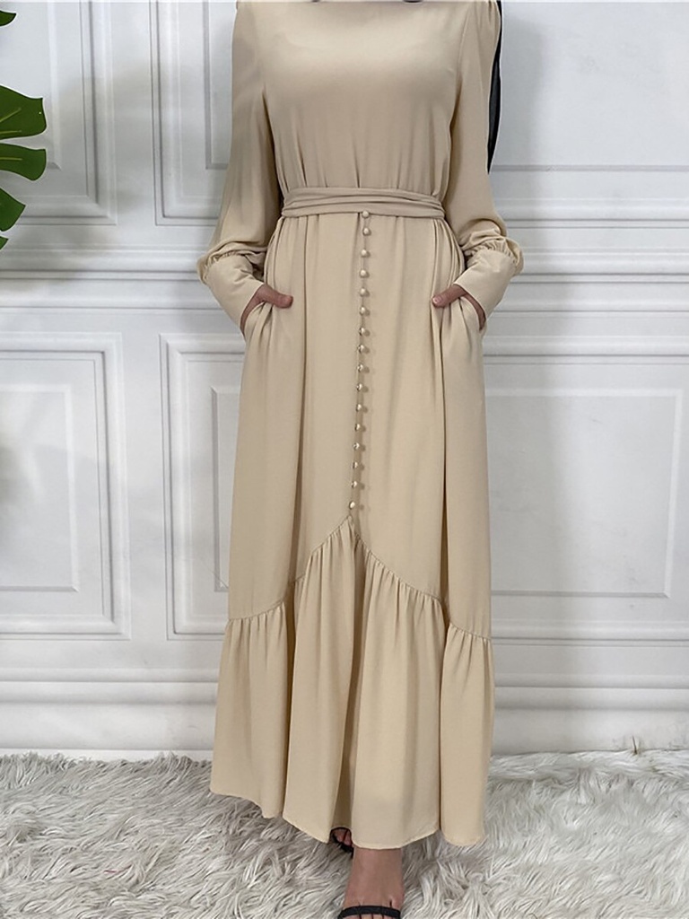 Plain Hijab Dress with buttons