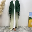 Gradient batwing sleeve open cardigan