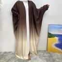 Gradient batwing sleeve open cardigan