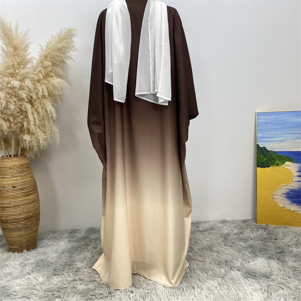 Gradient batwing sleeve open cardigan