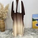 Gradient batwing sleeve open cardigan