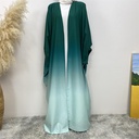 Gradient batwing sleeve open cardigan