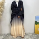 Gradient batwing sleeve open cardigan
