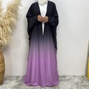 Gradient batwing sleeve open cardigan