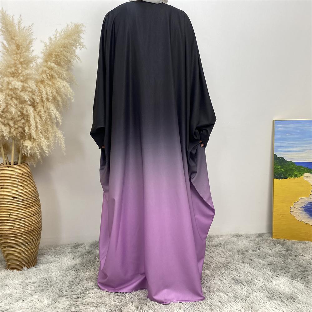 Gradient batwing sleeve open cardigan
