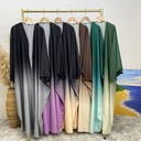 Gradient batwing sleeve open cardigan