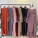 Line sleeves plain dress 