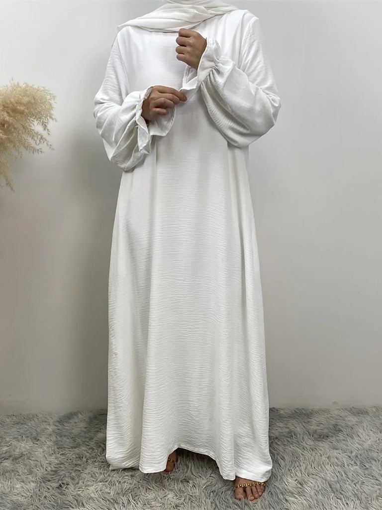 Wrinkle Dress with cuff sleeves 