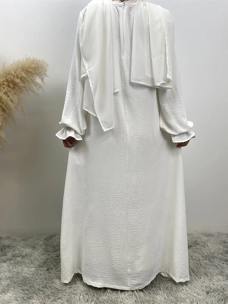 Wrinkle Dress with cuff sleeves 