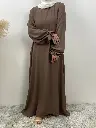 Wrinkle Dress with cuff sleeves 