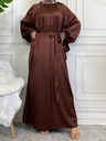 Pearl decorated satin hijab dress