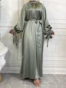 Pearl decorated satin hijab dress