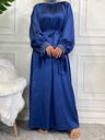 Pearl decorated satin hijab dress