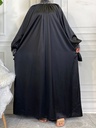 Pearl decorated satin hijab dress