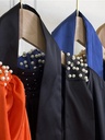 Pearl decorated satin hijab dress