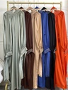 Pearl decorated satin hijab dress