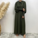 Lace up collar hijab dress