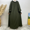 Lace up collar hijab dress