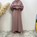 Lace up collar hijab dress
