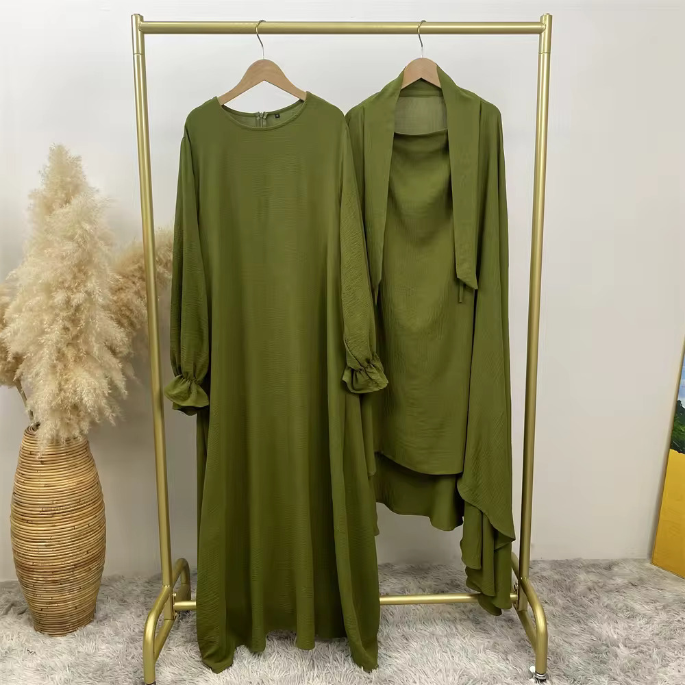 2 Pcs Nikab Set with side hole & Pleated Cuff