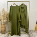 2 Pcs Nikab Set with side hole & Pleated Cuff