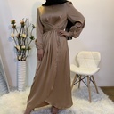 Satin Belted Eid Dress | Evening Hijab Dress