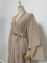 Two Layers Chiffon Open Front Abaya