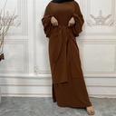 2 Pieces sets wrinkle abaya 