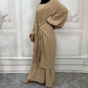 2 Pieces sets wrinkle abaya 