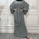 2 Pieces sets wrinkle abaya 