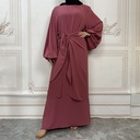 2 Pieces sets wrinkle abaya 
