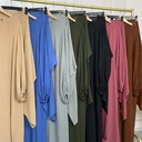 2 Pieces sets wrinkle abaya 