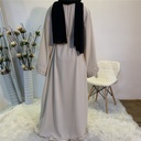 Pearls decorated open front abaya