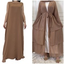 Abaya set - 3 Layers Chiffon Abaya with Inner dress 