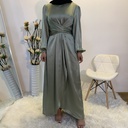 Satin Belted Eid Dress | Evening Hijab Dress