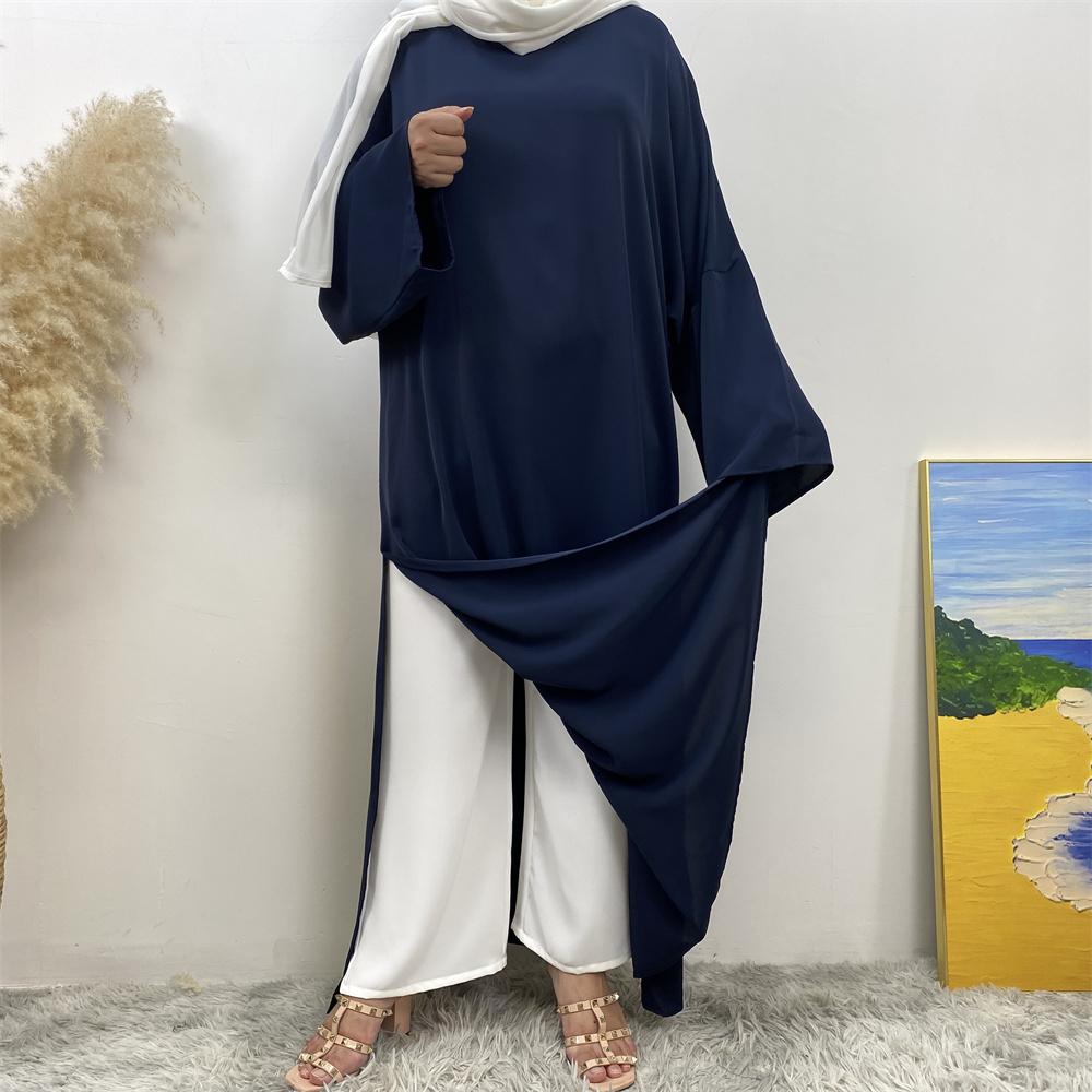 Split Hijab Dress with pants - Set 